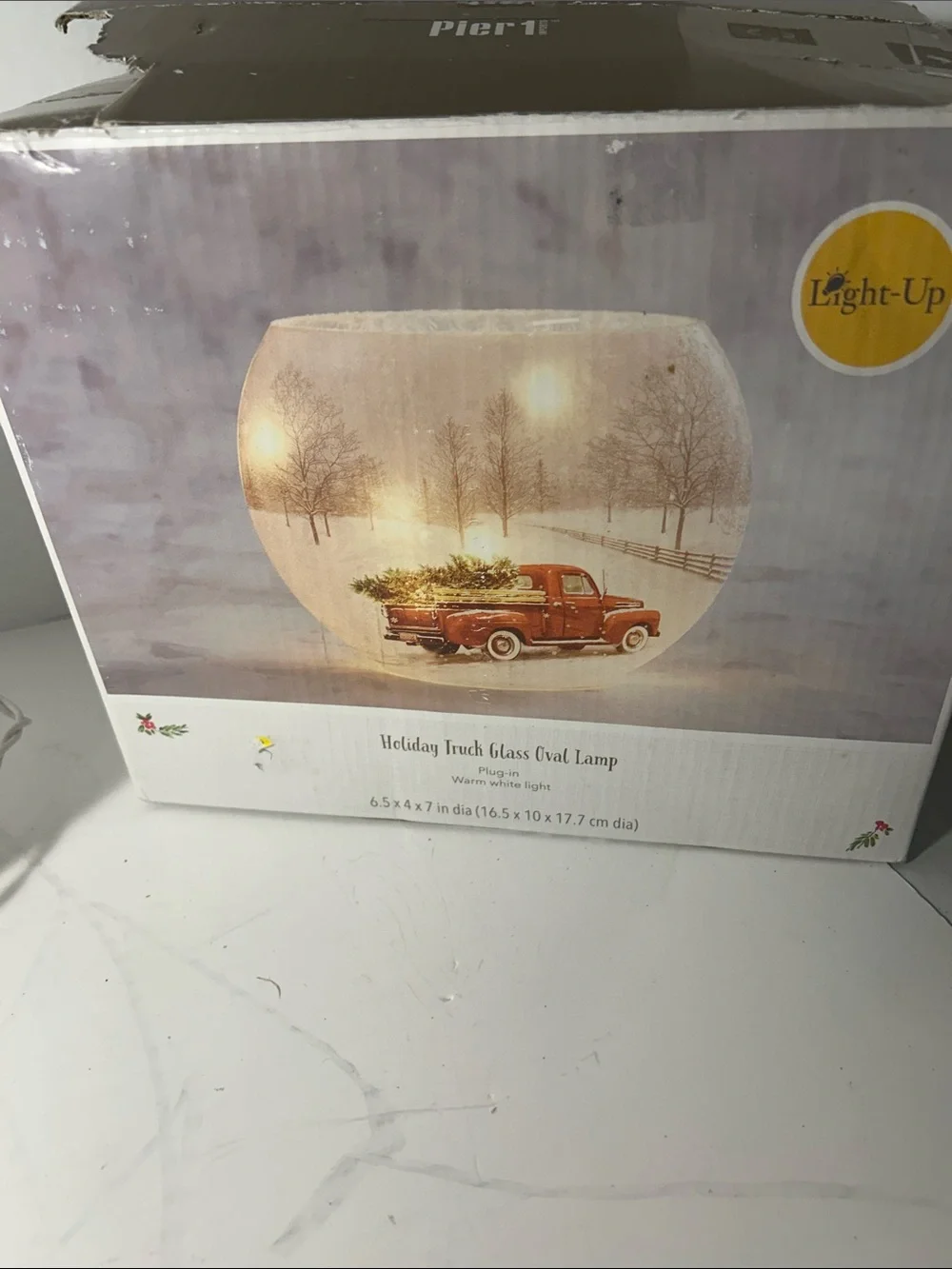 Pier 1 Red Truck Winter Lantern